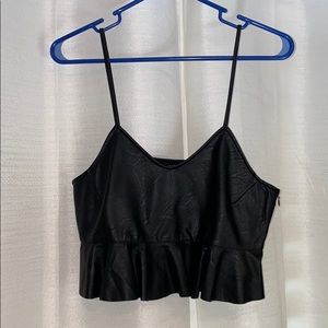 Zara Leather crop top